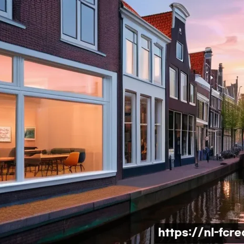 AI 창작물의 사회적 인식 - A futuristic art studio in Amsterdam with a diverse group of artists collaborating seamlessly with A...