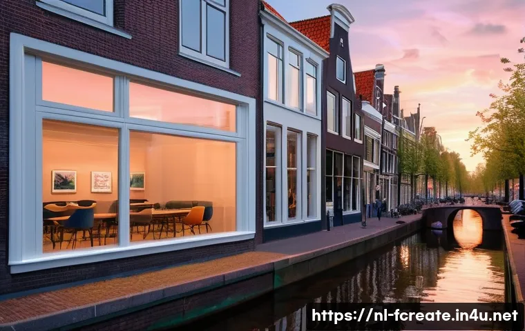 AI 창작물의 사회적 인식 - A futuristic art studio in Amsterdam with a diverse group of artists collaborating seamlessly with A...