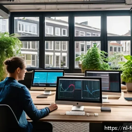 AI와 창작  심리학적 분석 - A contemporary creative workspace in Amsterdam filled with diverse professionals collaborating with ...