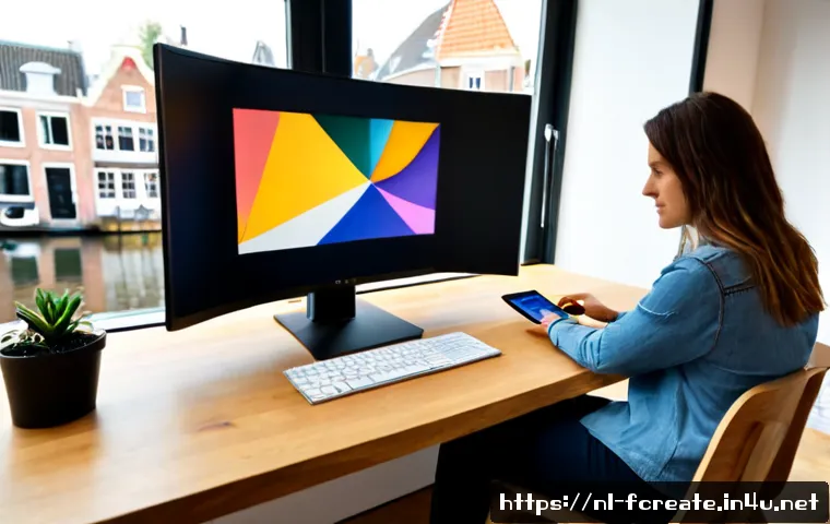 Home 17 인공지능 그림 생성 기술 - Photorealistic modern creative studio in Amsterdam, a Dutch graphic designer using an advanced AI im...